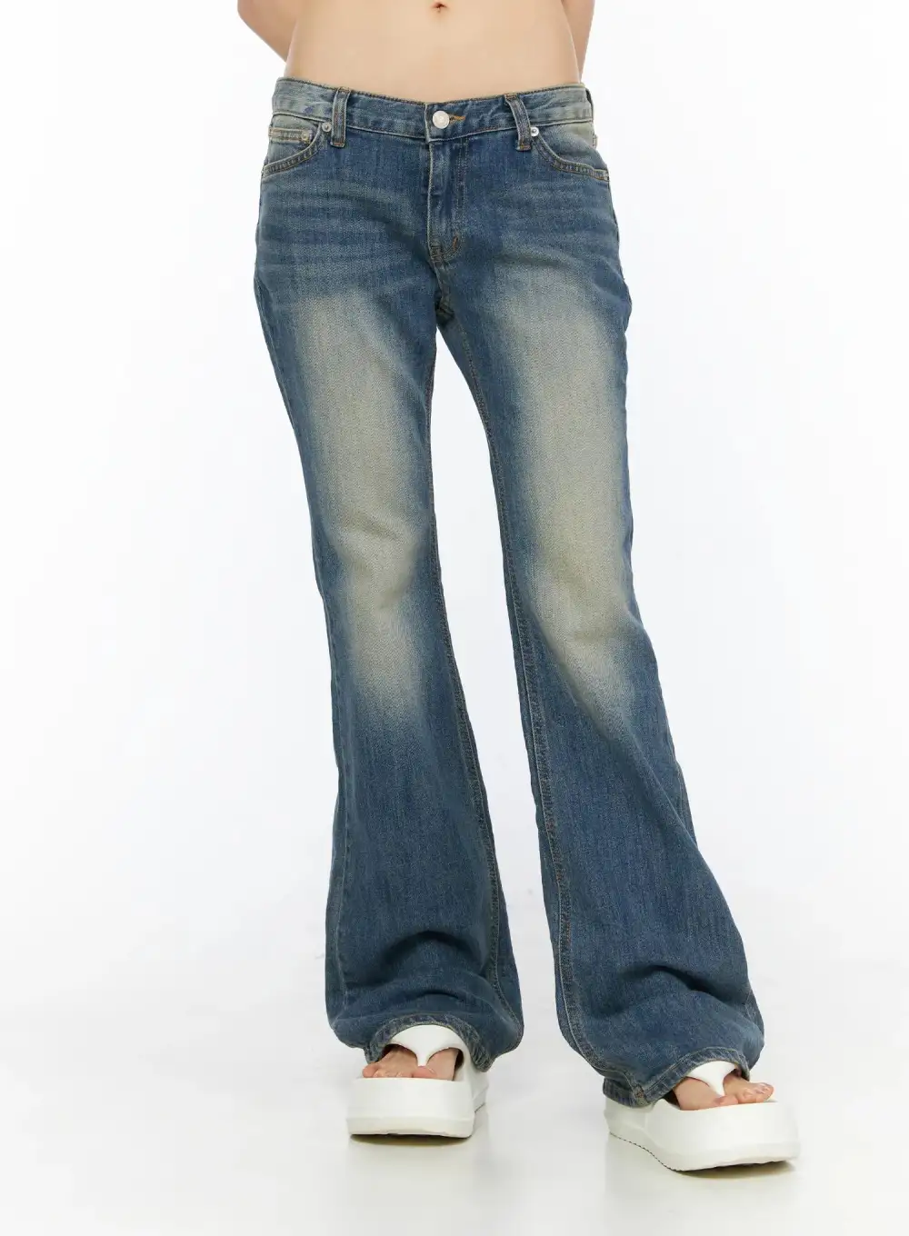 Loose-Fit Low Rise Bootcut Jeans