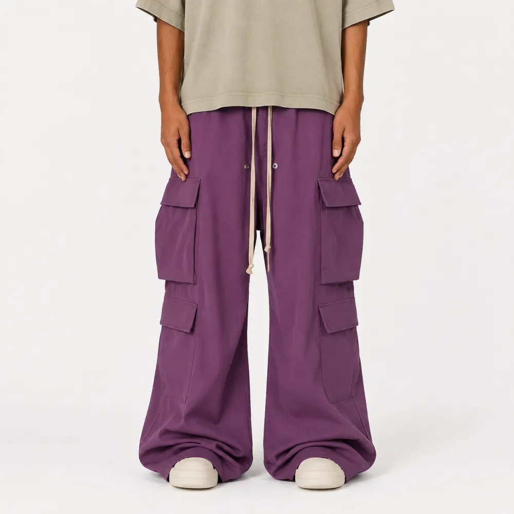 Retro Zip Pocket Wide Leg Cargo Pants