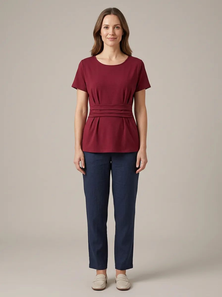 Pleated Fitted Fitted Top