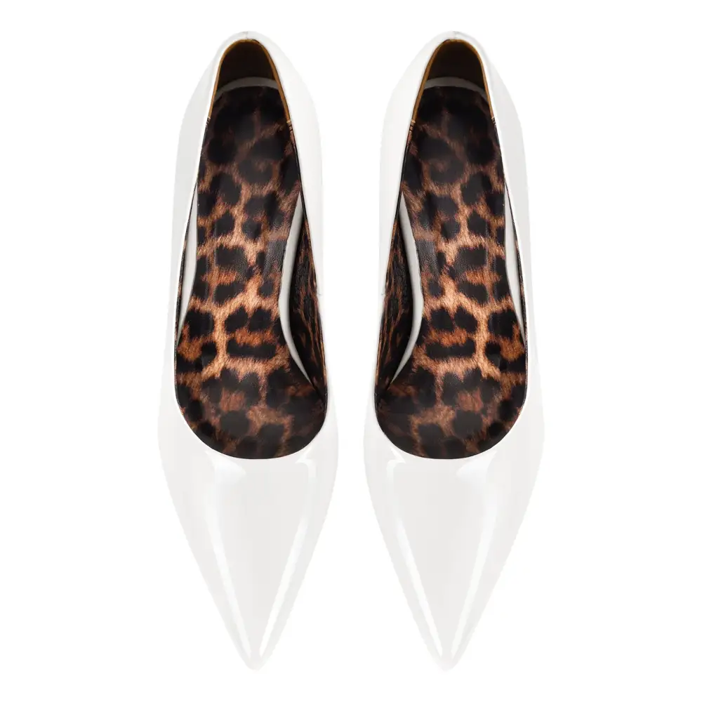 Leopard Pattern Pointed Toe Stiletto Slip On Pumps