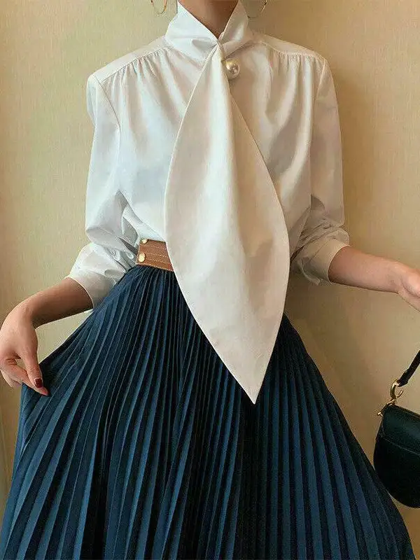 Women's High-Neck Relaxed Blouse