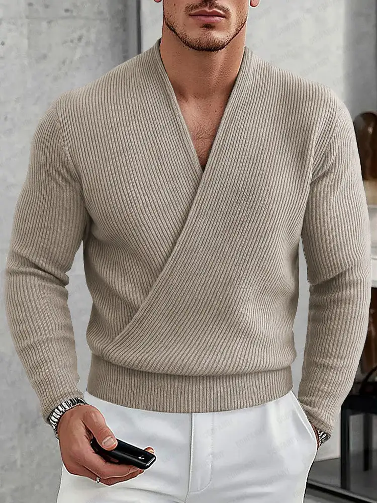 Twist Detail Cross Neck Sweater