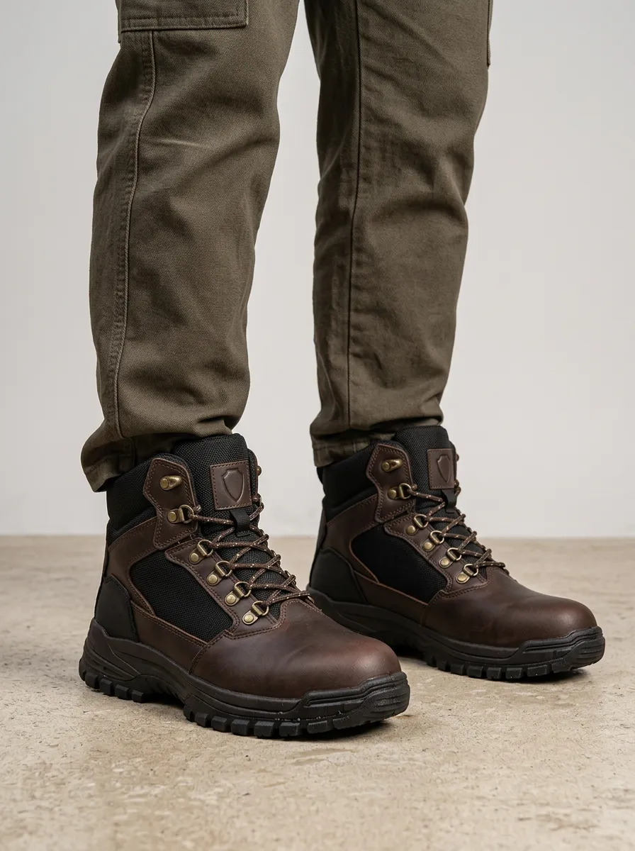 Unisex Waterproof Leather Tactical Printed Work Boots
