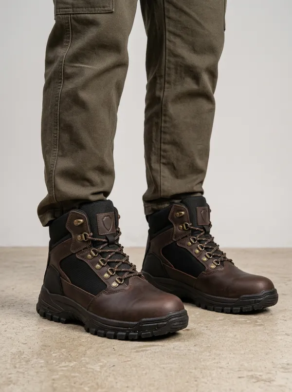Unisex Waterproof Leather Tactical Printed Work Boots