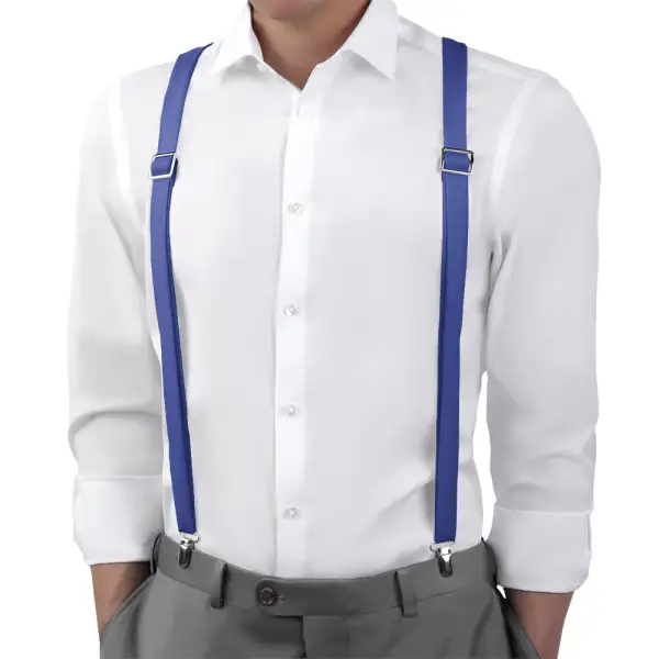 Bold Polished Solid Tone Suspenders