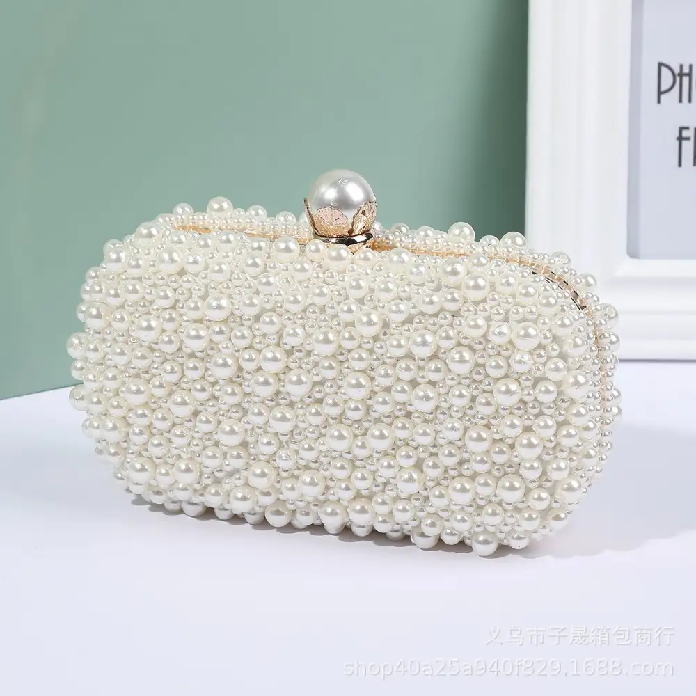 Structured Pearl Clutch Bag