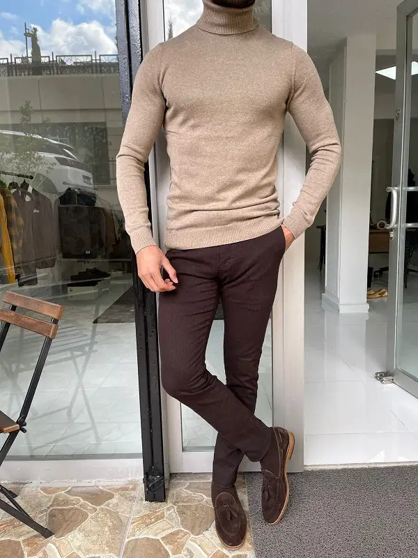 Classic Refined Slim Fit Cotton Turtleneck Sweater