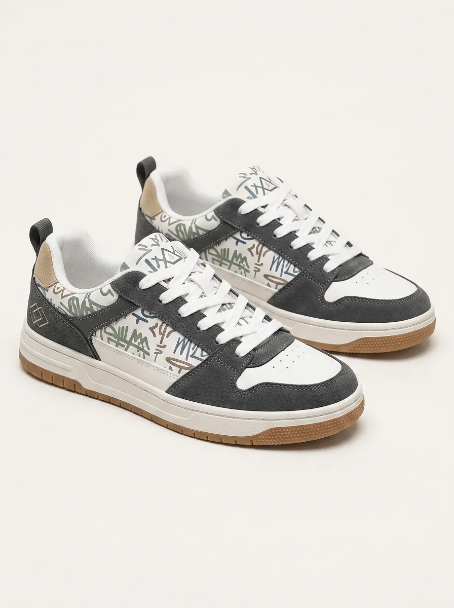 Men's Streetwear Graffiti Pattern Patterned Skate Shoes