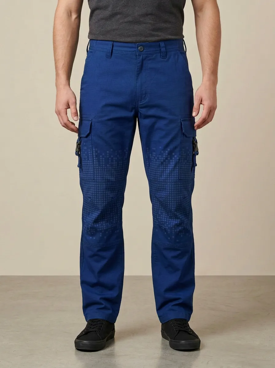 Unisex Pixel Grid Pattern Tactical Cargo Pants