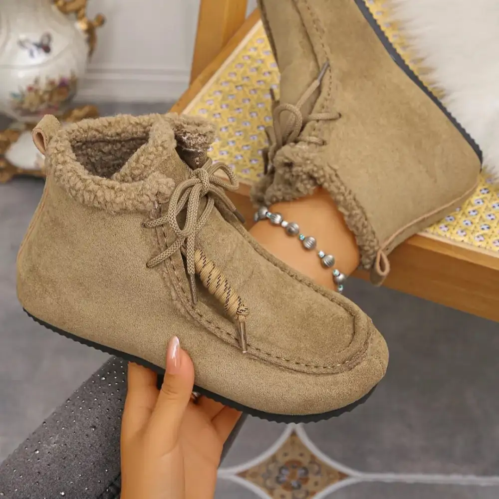 Lace-Up Flats Ankle Boots