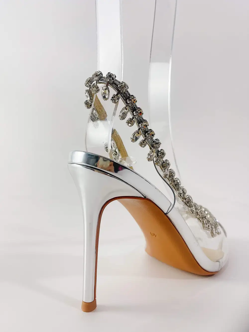 Transparent Crystal Embellished Pvc Open