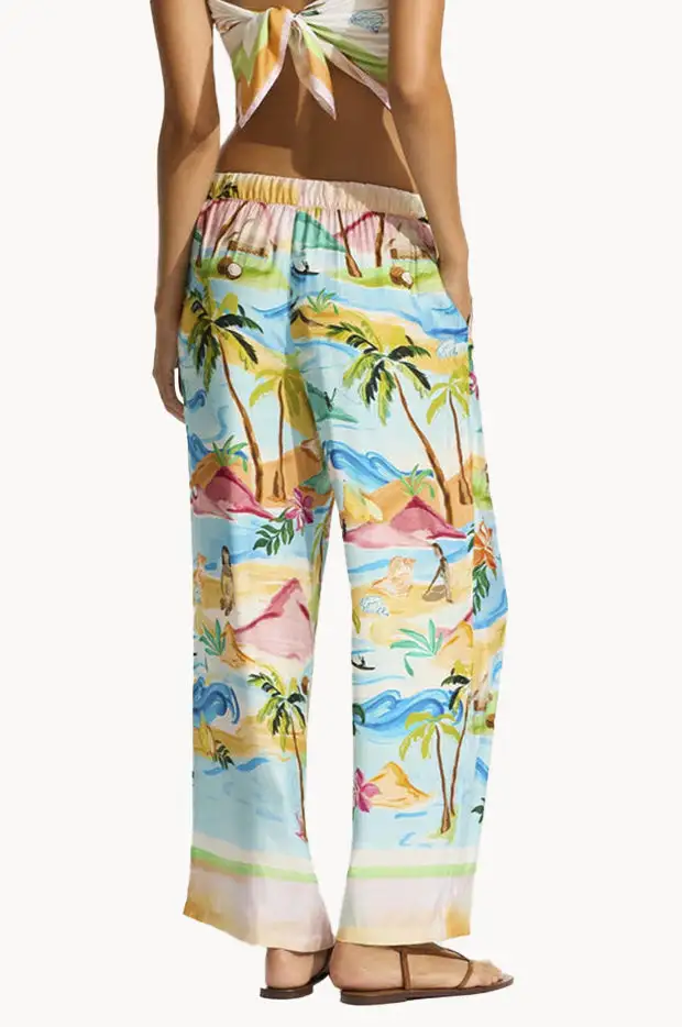 Mid Rise Straight Leg Pants