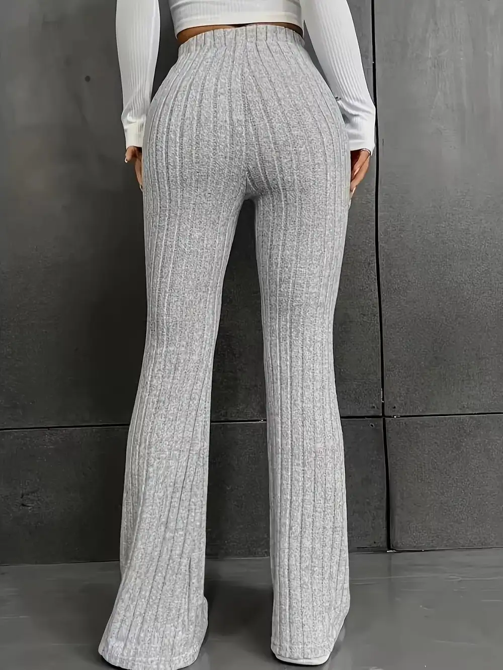 Flare High Waist Ribbed Pants