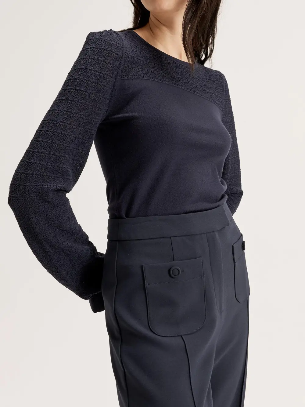 Navy Blue Relaxed Fit Jumper
