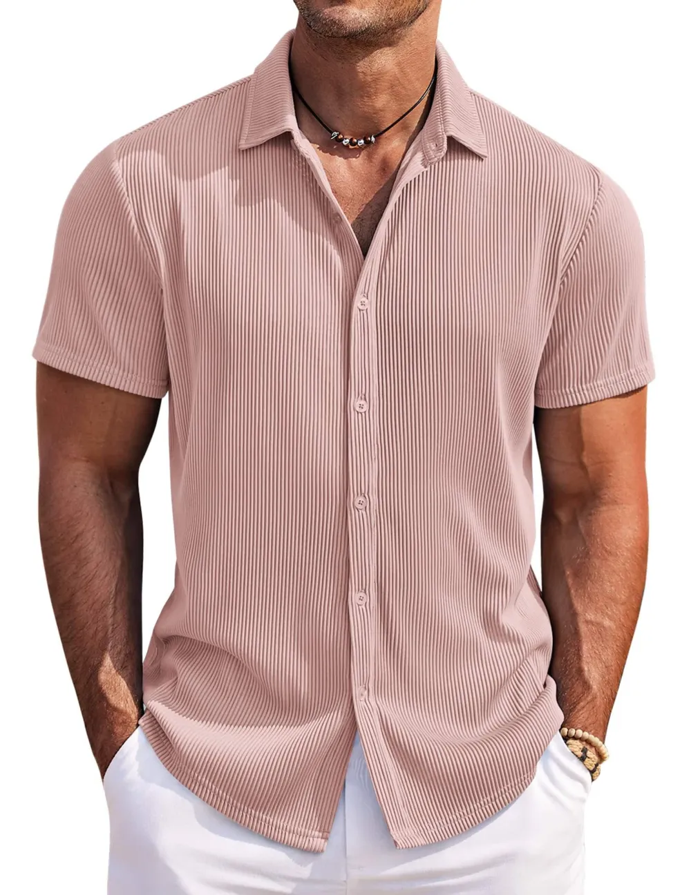Structured Short Sleeve Button Front Shirt