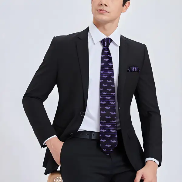 Refined Lapel Collar Necktie Set