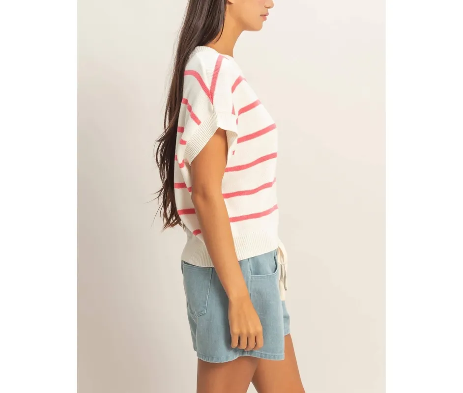 Striped Crew Neck Knit Top