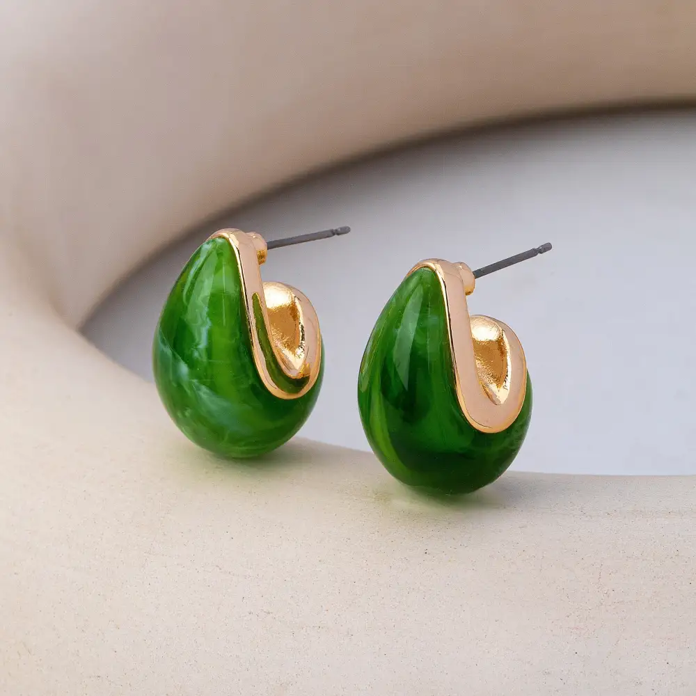 Marbled Teardrop Stud arrings