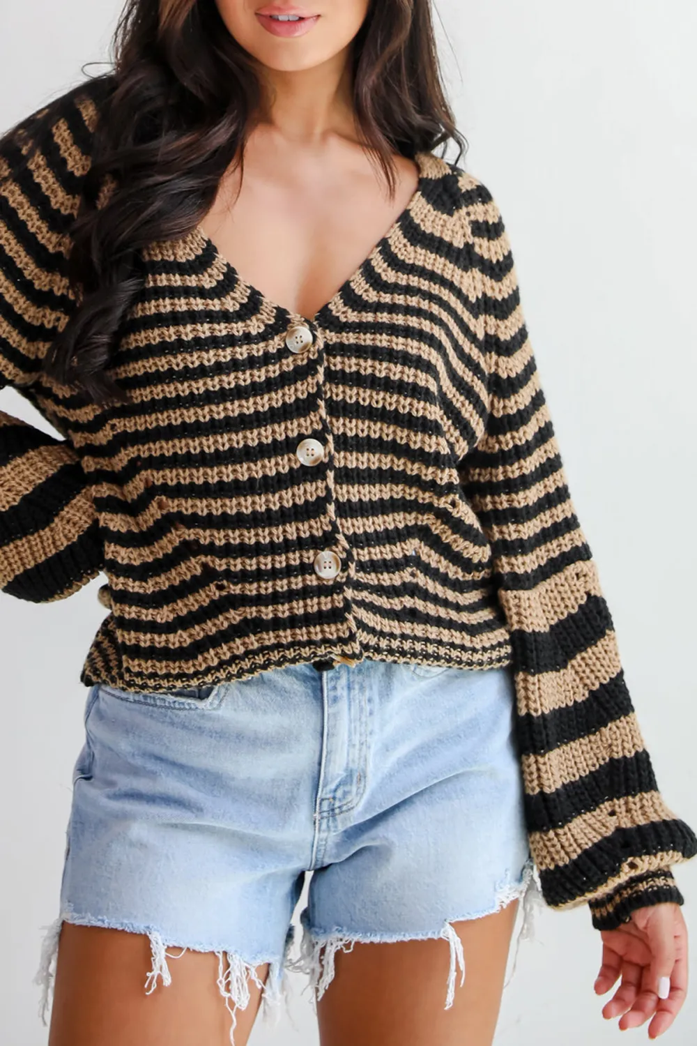 Snuggly Weather Striped Sweater Cardigans