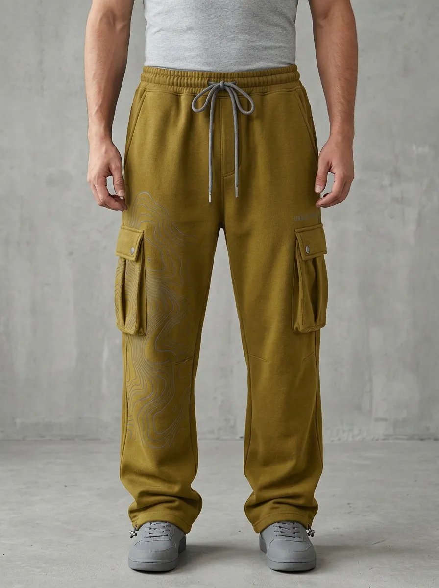 Utility Cargo Sweatpants Topographic Men's Cargo Joggers