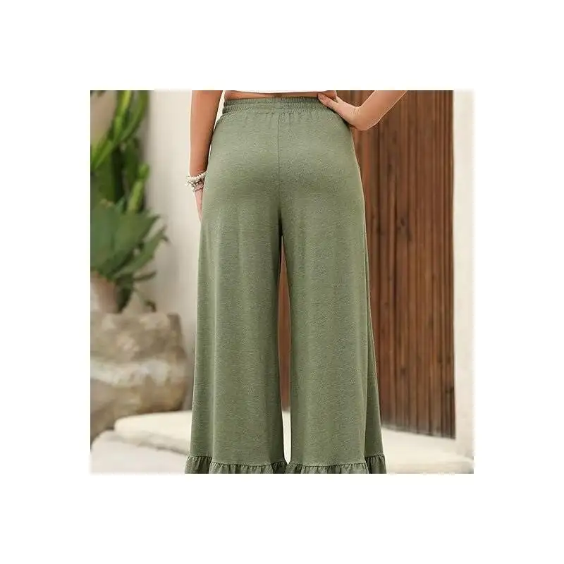Women's Flared Cropped Loose Fit Pants