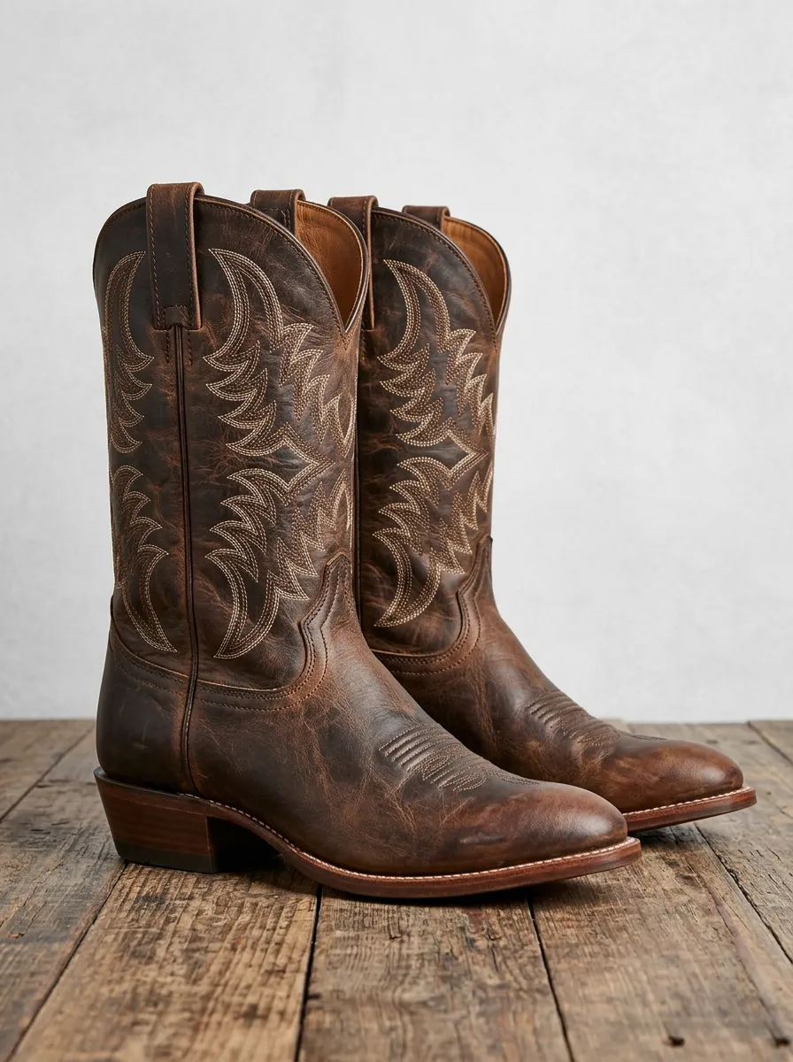 Trail Embroidered Distressed Everyday Western Boots