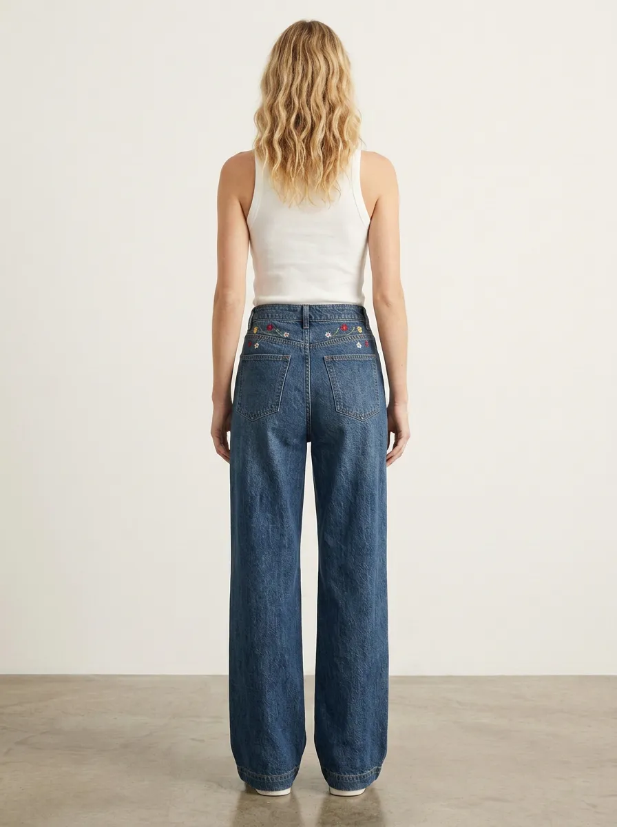 Women's Wide Leg Casual Denim Jeans