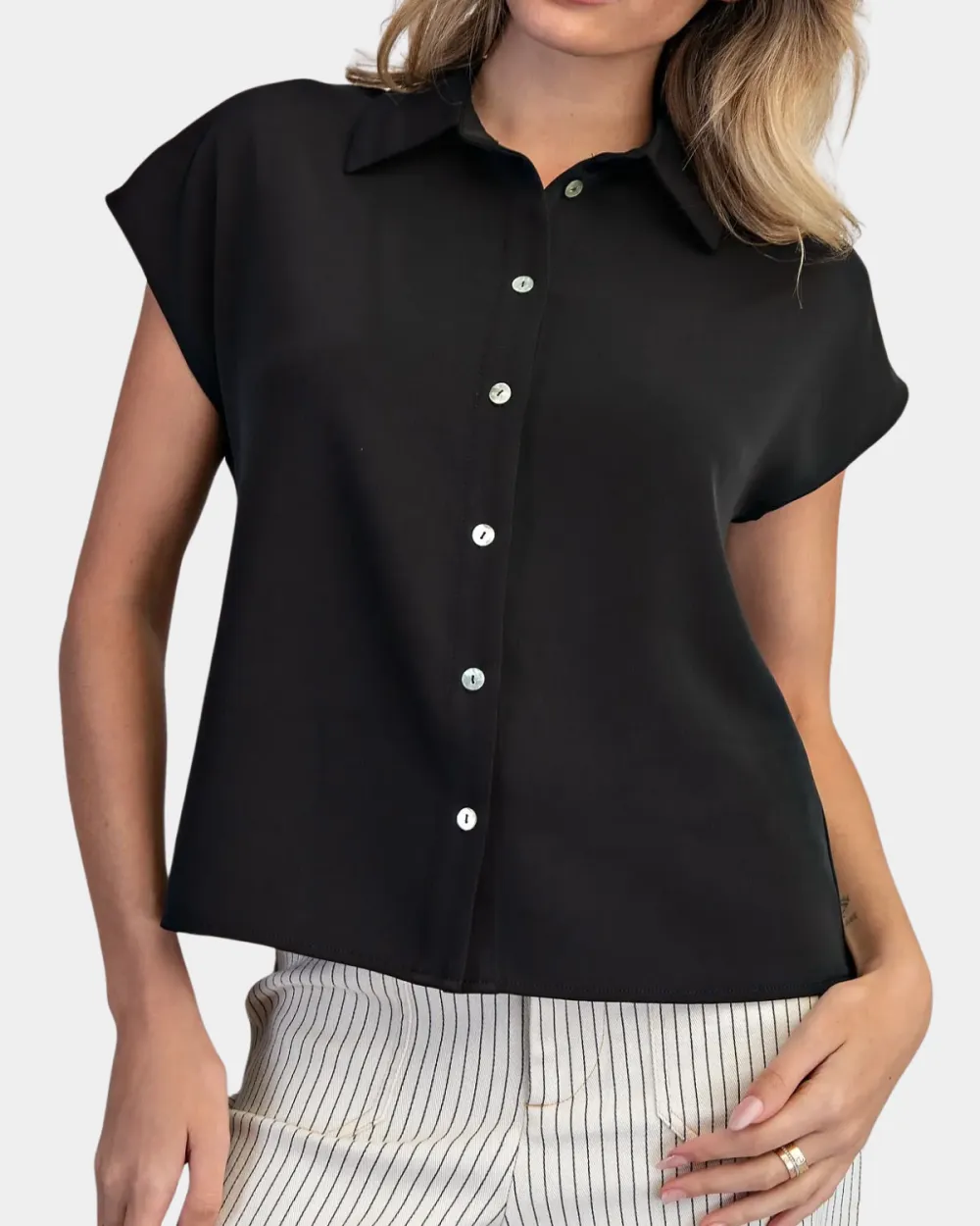 Structured Cap Sleeve Top