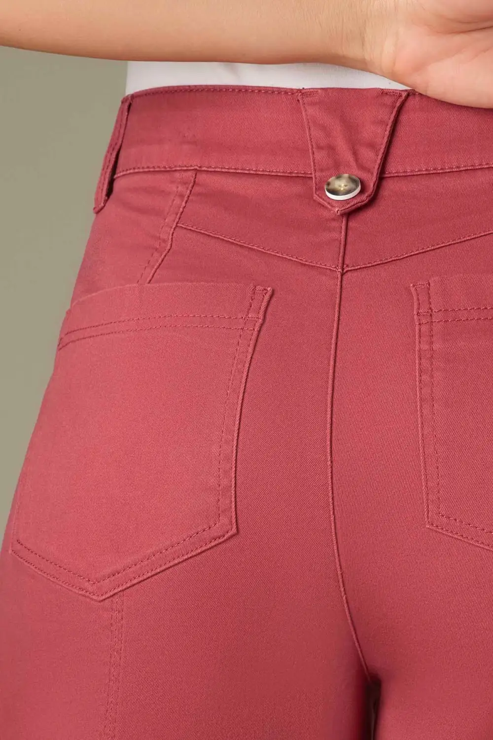 Button Fly Wide Leg Plus Size Pants