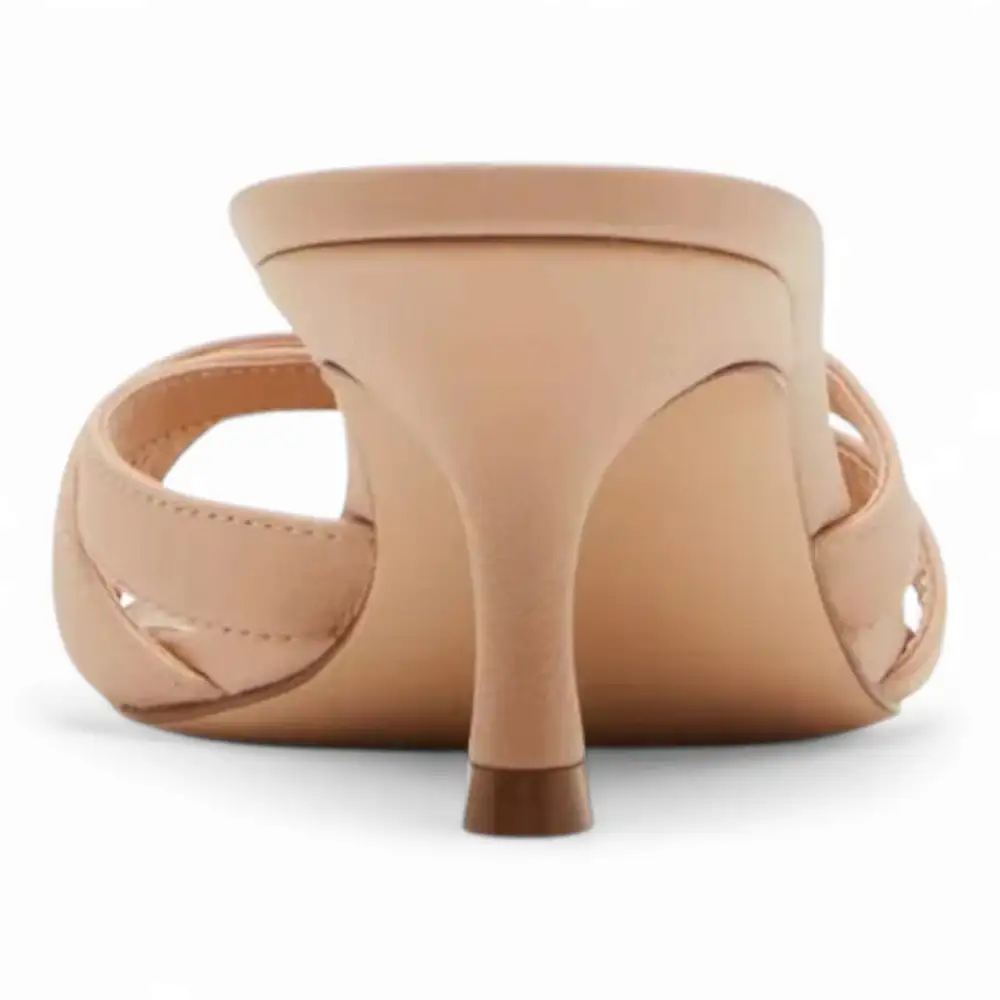 Cary Strappy Kitten-Heel Mule Sandals