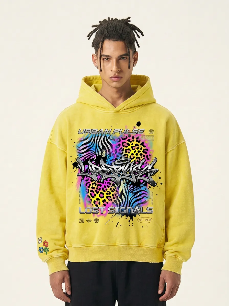 Unisex Urban Streetwear Graffiti Leopard Zebra Hoodie