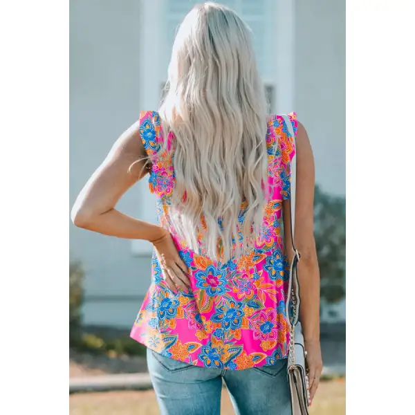 Ruffled V Neck Tank