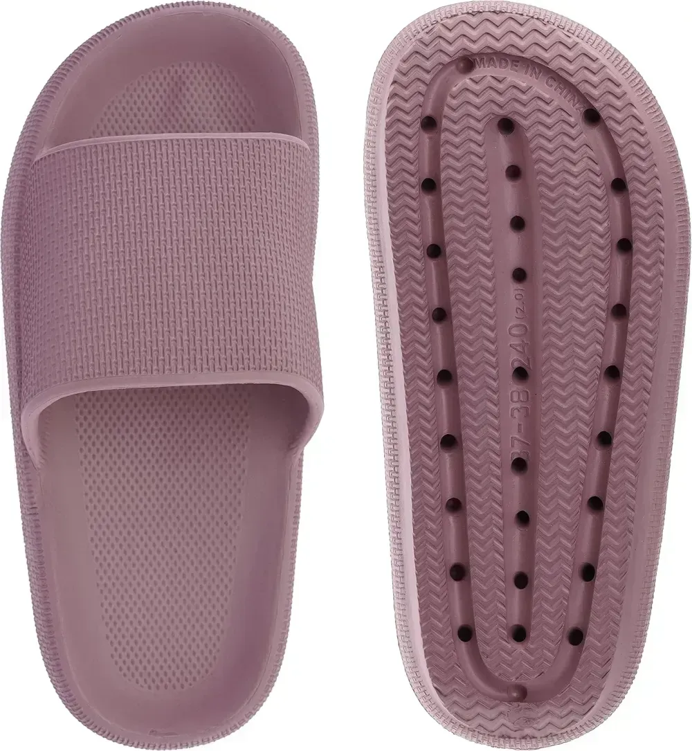 WHITIN Pillow Slippers for Women Non Slip | Cushioned Thick Sole Slides | Quick Drying Bathroom Sandals