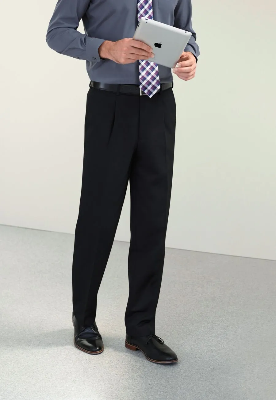 Men's Classic Fit Single Pleat Suit Trousers