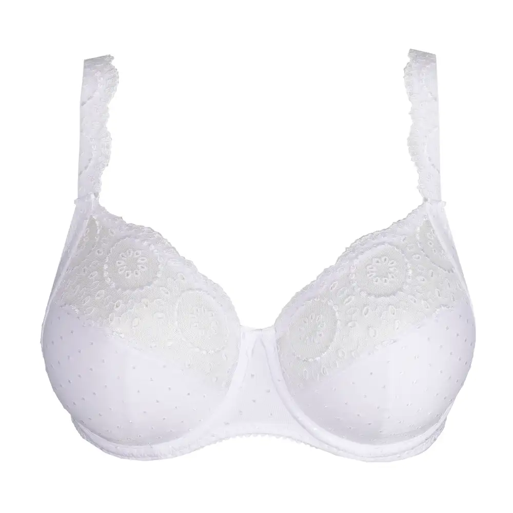 Women's Full Coverage Underwire Padded Unpadded Three-Part Cup Chimney Back Embroidery Natural Shape Bra