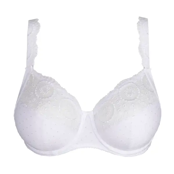 Women's Full Coverage Underwire Padded Unpadded Three-Part Cup Chimney Back Embroidery Natural Shape Bra