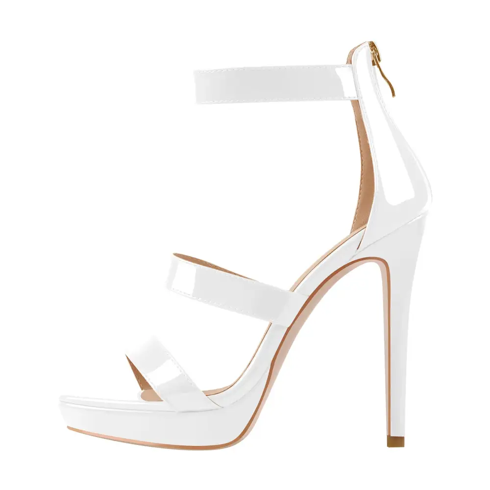 Ankle Zip Platform Stiletto Band Sandals