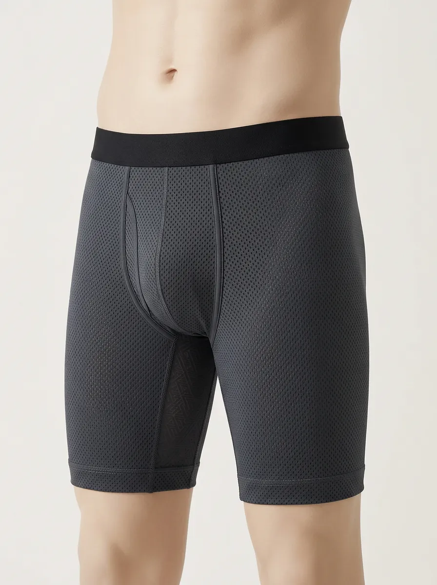 Men's Athletic Performance Breathable Mesh Printed Boxer Briefs