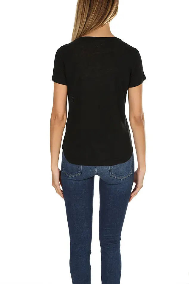 Scoop-Neck Linen T-Shirt
