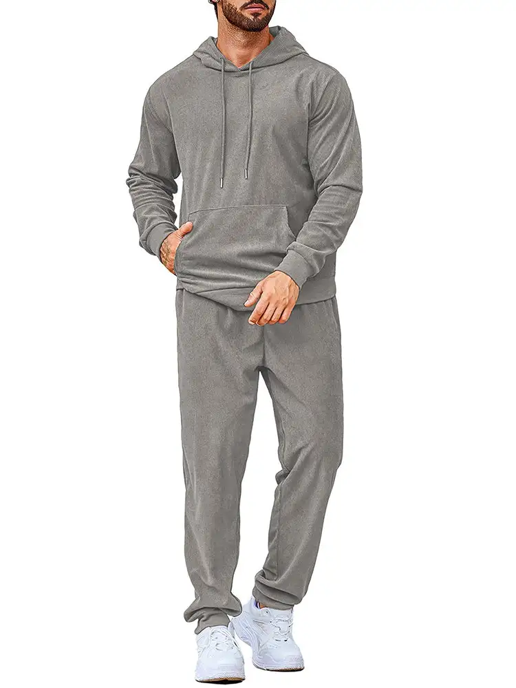 Casual Sports Hoodie Jogging Sweatsuit Two Piece Set