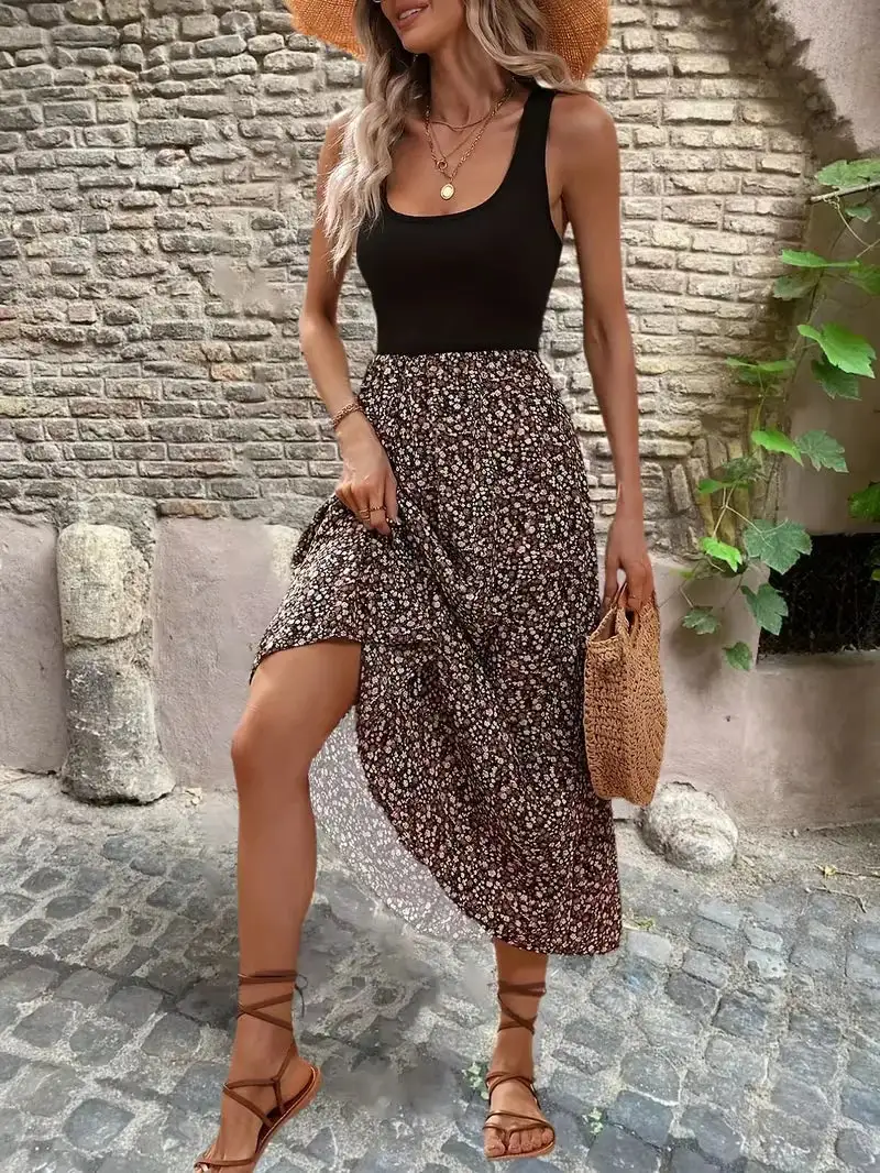 Floral A-Line Bohemian Maxi Dress