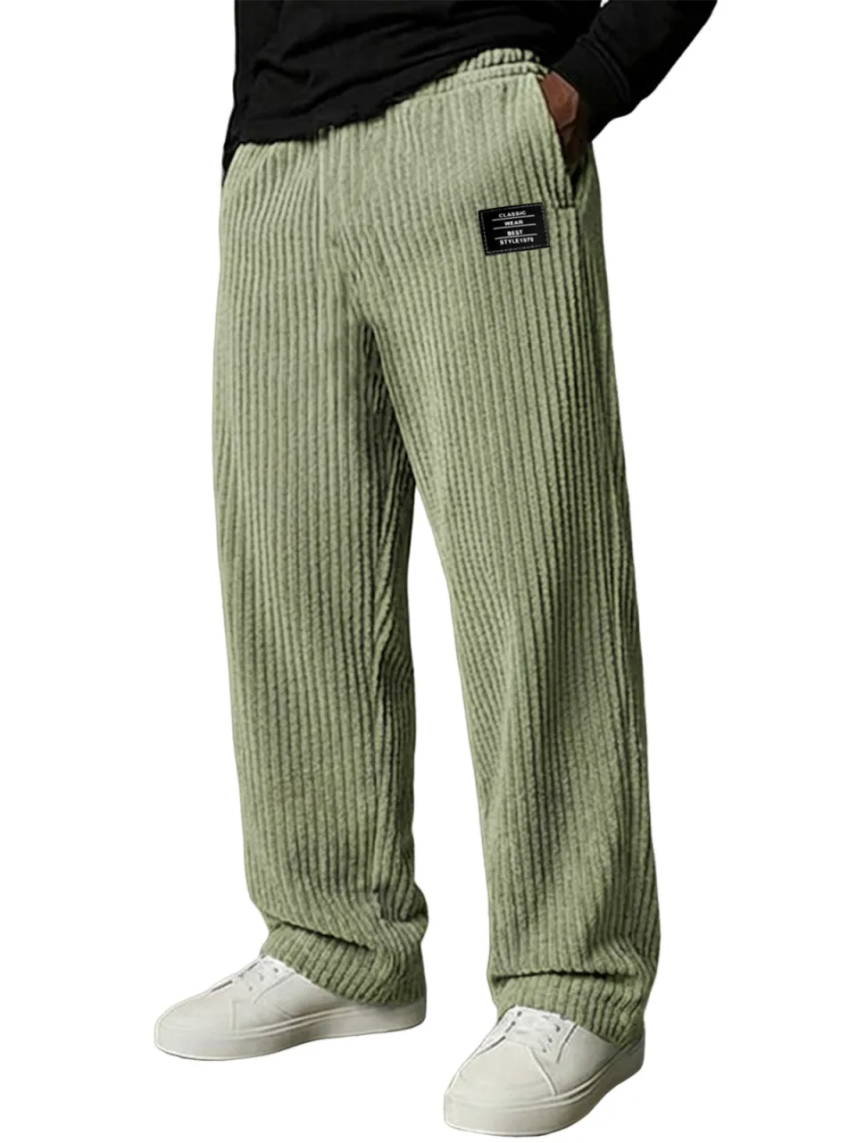 Corduroy Striped Seamed Trousers