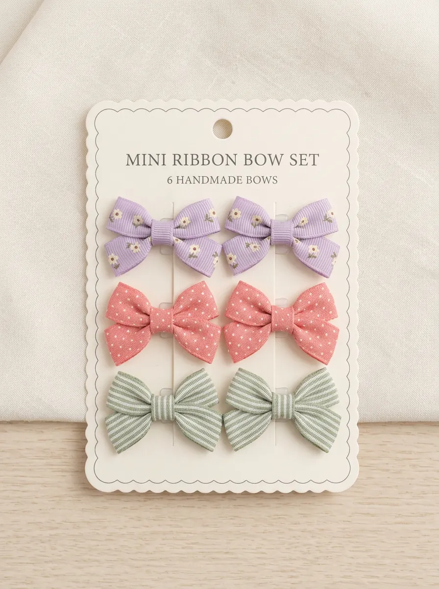 Floral Dot And Stripe Ribbon Bows Pack