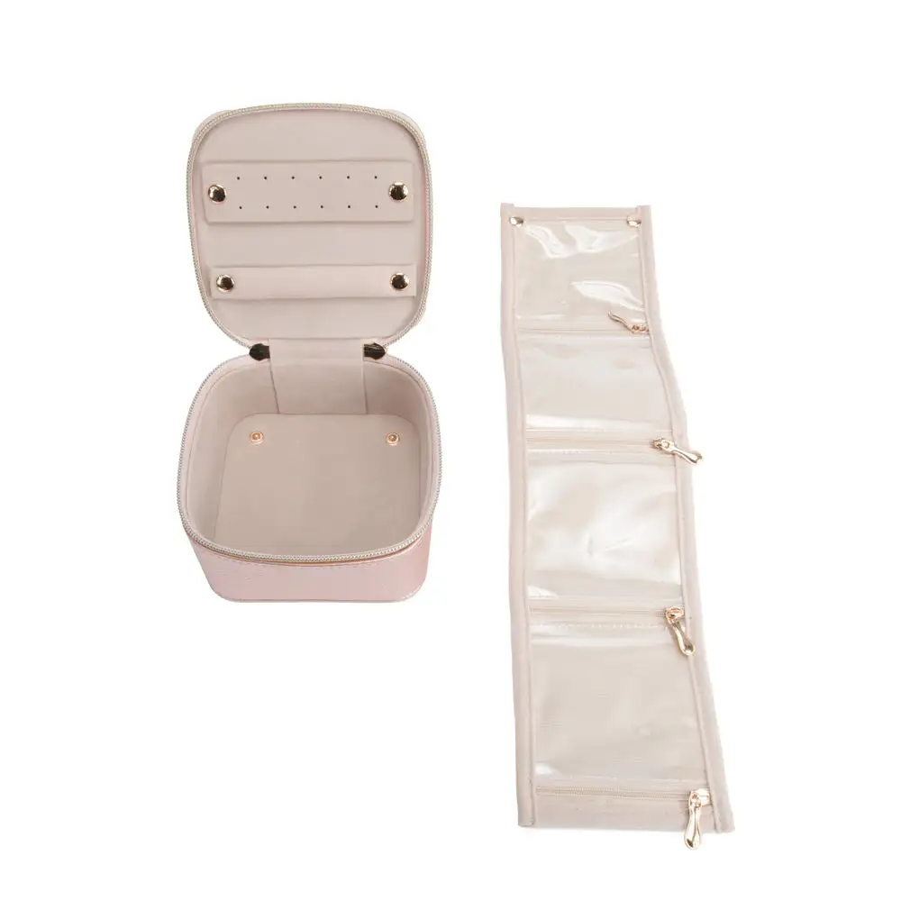 Quilted Travel Jewelry Case with Pouch