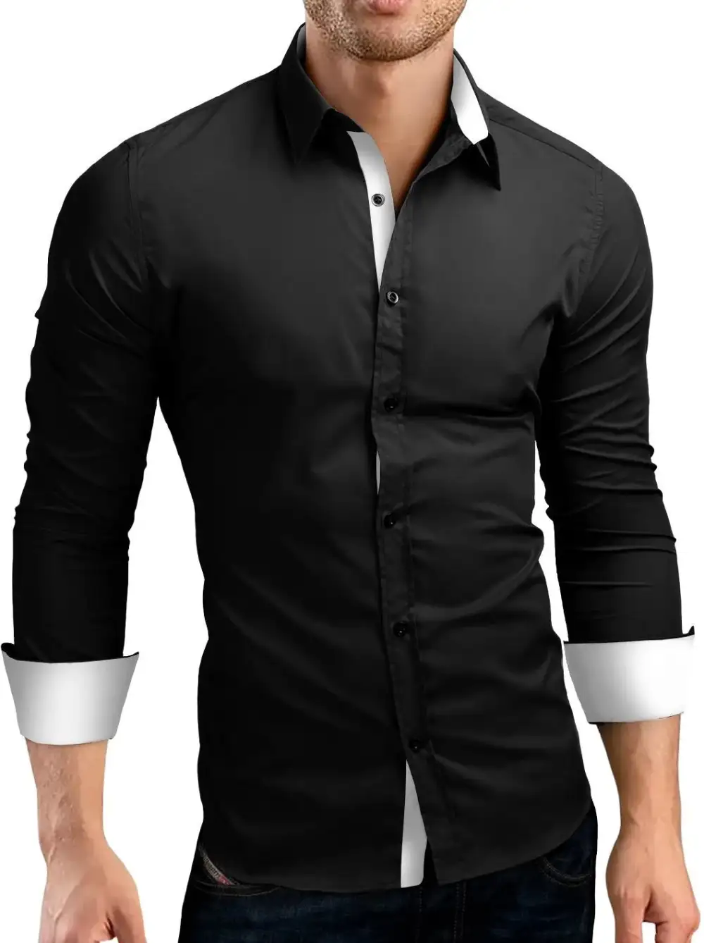 Polished Long Sleeve Slim Fit Casual Dress Shirt