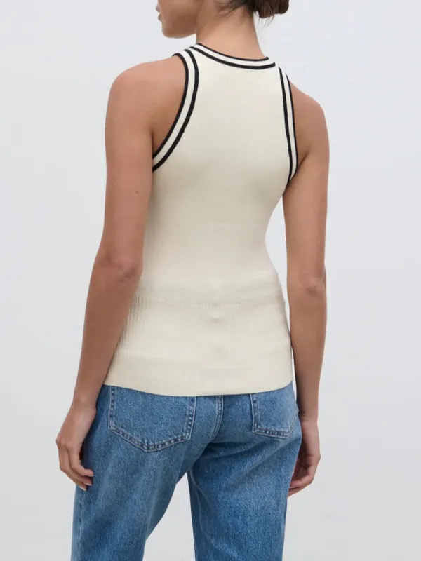 Contrast Knit Top