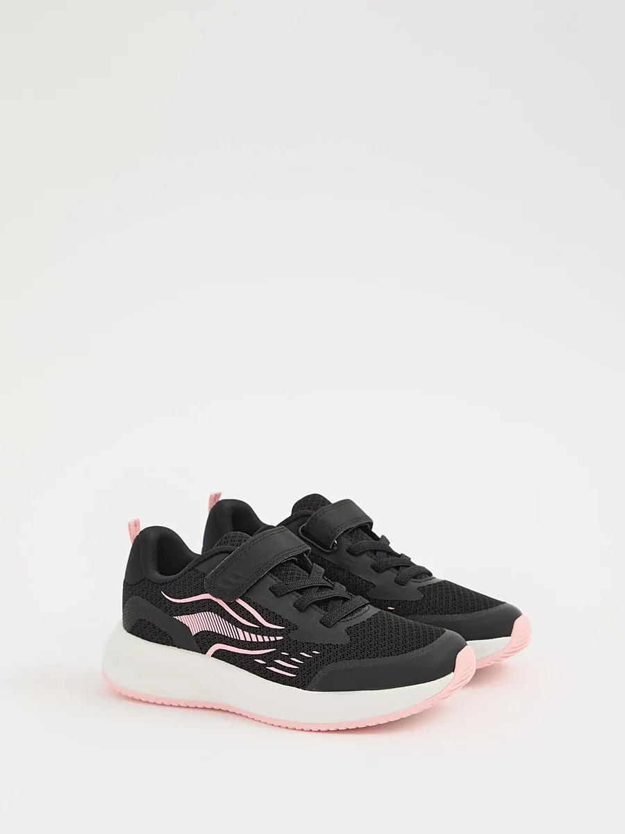 Black Mesh Single Strap Trainers