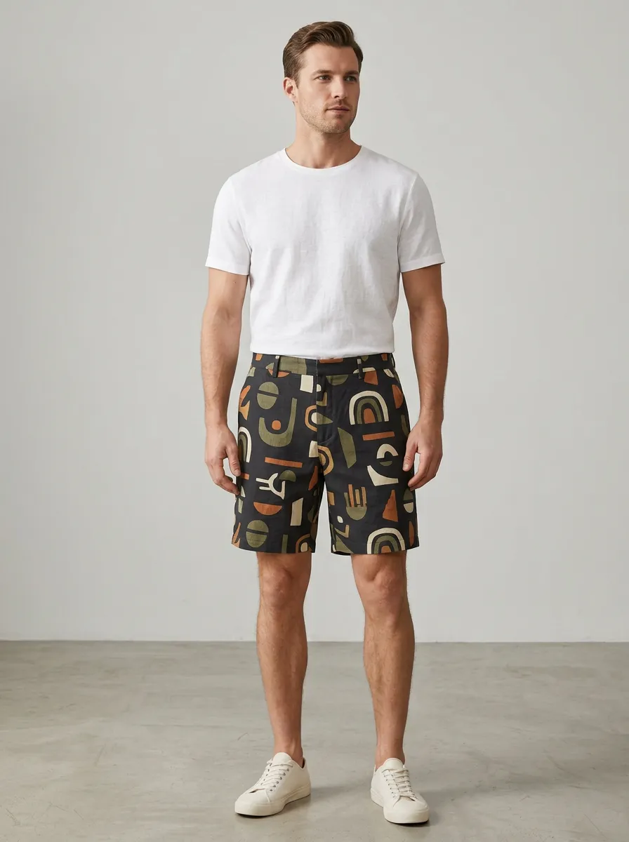Men's Geometric Abstract Contemporary Printed Shorts