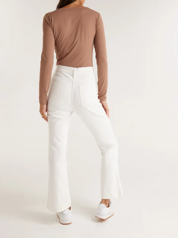 White Straight-Leg Non-Stretch Jeans