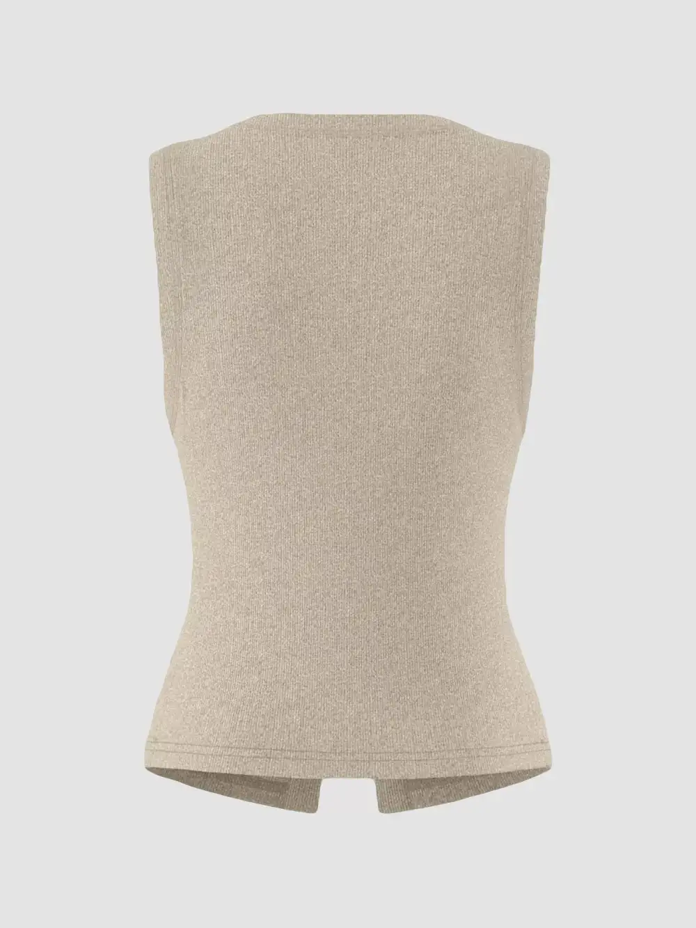 Ribbed Button Front Sleeveless Tank